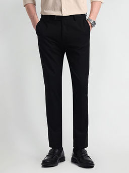 Arrow - Black Bi-Stretch Slim Fit Twill Formal Trouser