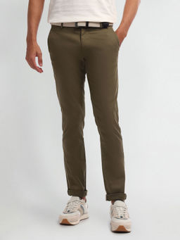 Arrow Sports - Brown Mid Rise Slim Fit Casual Trouser