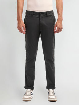 Arrow Sports - Grey Mid Rise Slim Fit Casual Trouser