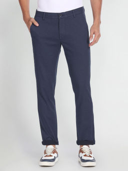 Arrow Sports - Blue Heathered Twill Casual Trouser