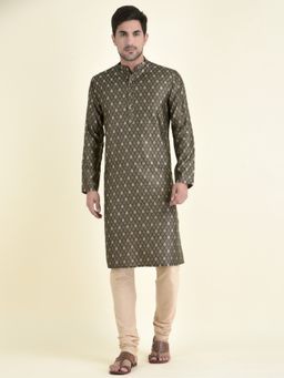 TABARD - Ethnic Wear Kurta for Men In Olive (Set of 2)