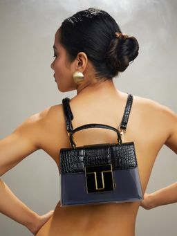 Haute Sauce - Black Frosted Block Hand Bag