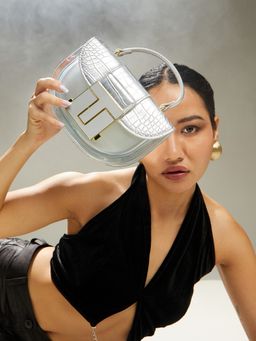 Haute Sauce - Silver Frosted Block Hand Bag