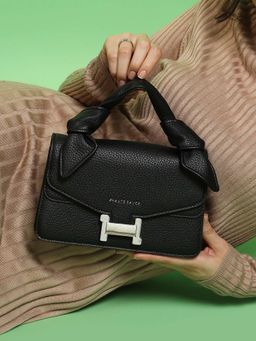 Haute Sauce - Black The Monogram Sash Hand Bag with Detachable Strap