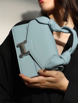 Haute Sauce - Blue The Monogram Sash Hand Bag with Detachable Strap