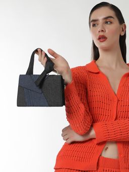 Haute Sauce - Navy Blue The Denim Sash Hand Bag with Detachable Strap
