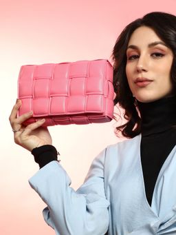 Haute Sauce - Pink The Puffy Interwined Sling Bag with Detachable Strap