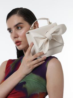 Haute Sauce - White The Arc Crossbody Satchel Bag with Detachable Strap