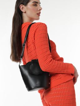 Haute Sauce - Black The Flora Pot Bucket Bag with Detachable Strap