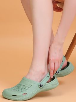 Yoho - Women Classic Clogs Cushioned Footwear, Lightweight Green