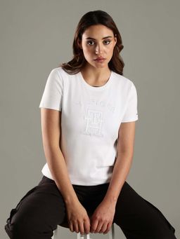 Tommy Hilfiger - White Regular Fit Cotton T-Shirt
