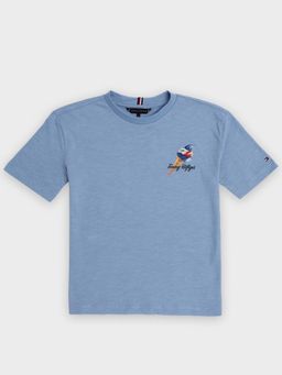 Tommy Hilfiger - Boys Blue Graphic Relaxed Fit Cotton T-Shirt