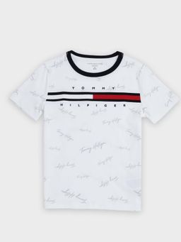 Tommy Hilfiger - Boys White Logo Regular Fit Cotton T-Shirt