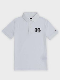 Tommy Hilfiger - Boys White Logo Regular Fit Cotton Polo T-Shirt