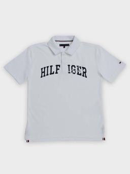 Tommy Hilfiger - Boys White Logo Relaxed Fit Cotton Polo T-Shirt