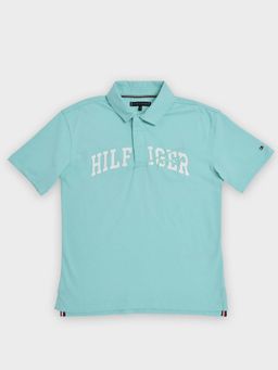 Tommy Hilfiger - Boys Green Logo Relaxed Fit Cotton Polo T-Shirt