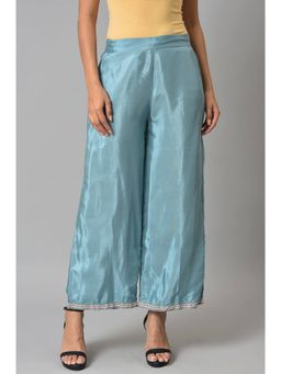 W - Blue Solid Parallel Pant