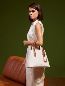 MIRAGGIO - Olivia Ivory Top Handle Handbag With Adjustable And Detachable Strap