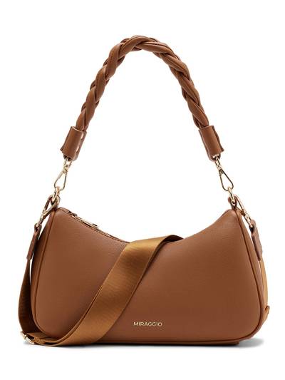 Gisele Shoulder Bag with Adjustable & Detachable Crossbody Sling Strap- Brown