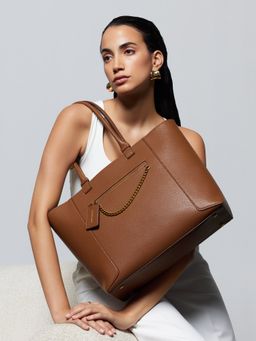 MIRAGGIO - Kris Brown Office Shoulder Tote Bag Fits Upto 14 Inches Laptop
