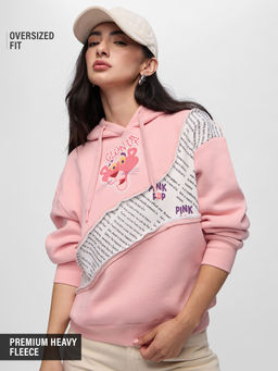 The Souled Store - Pink Panther: Pink Love Women Oversized Hoodie