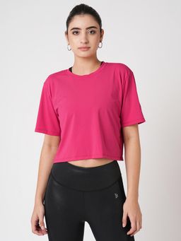 BODD ACTIVE - Hot Pink Boxy Mesh Tee