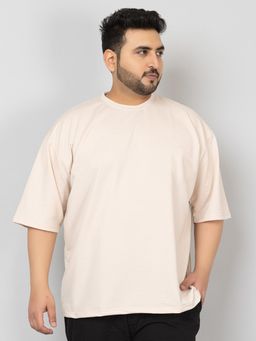 CHKOKKO - Solid Beige T-Shirt for Men