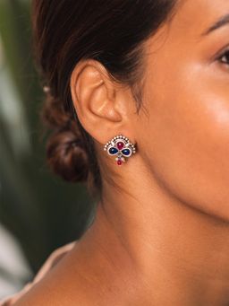 Shaya by CaratLane - 925 Silver Shaya by CaratLane Feeling Soni Oxidised Stud Earrings in