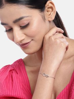 Zavya - Endless Glamour Infinity Cubic Zirconia Rhodium-Plated Bracelet Set of 2