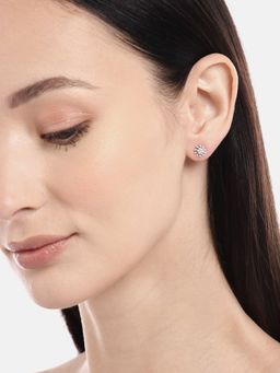 Zavya - Whispering Petals Rhodium Plated 925 Sterling Silver Stud Earrings