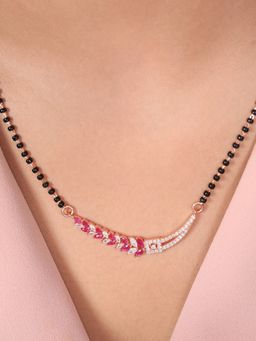 Zavya - Captivating Petals Rose Gold Plated Adjustable Mangalsutra
