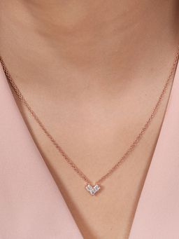 Zavya - Rose Elegance Cubic Zirconia 925 Sterling Silver Necklace