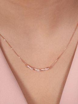 Zavya - Cubic Zirconia Rose Gold Plated Womens Minimal Necklace