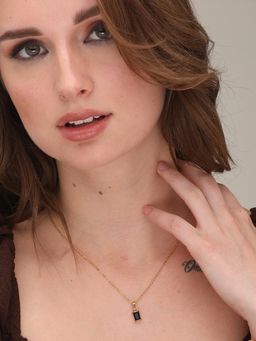 Palmonas - Black Stone Necklace for Womens Waterproof & Anti-Tarnish