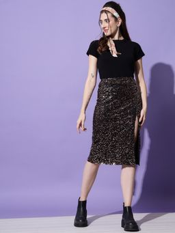 Trend Arrest - Golden Sequin Pary Skirt