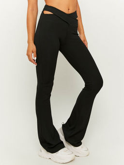 TALLY WEiJL - Cut-Out Mini-Flare Leggings In Black