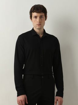 Selected - Black Knitted Full Sleeves Shirt