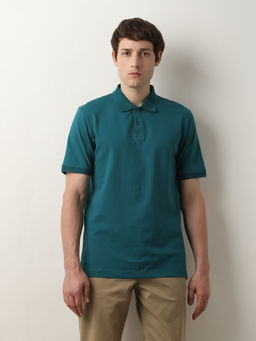 Selected - Teal Slim Polo T-Shirt