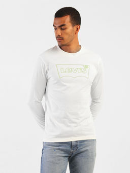 Levi's - Men Off White Yellow Round Neck T-shirt