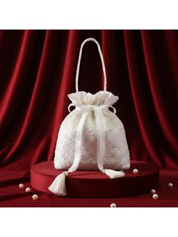 MasQ - Potli White Sequin Clutches