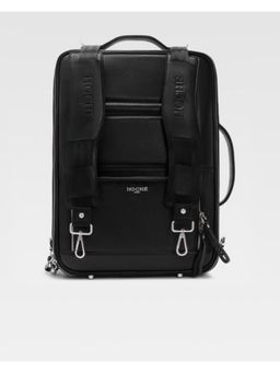 Hoche Paris - Black Unstitch 3-In-1 Convertible Black Backpack