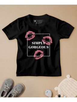 Be Awara - Simply Gorgeous Half Sleeves Kids T-shirt Black