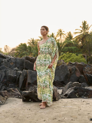 NEEL AANGAN – HANDCRAFTED KAFTAAN DRESS