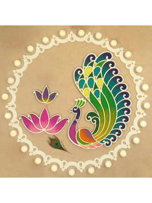 Buy Island Rangoli Swarn with Ring - Mayur Rangoli Template Online