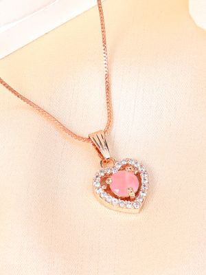 Buy Estele Rose Gold Plated Heart Design Mint Pink Crystal Gehenna ...