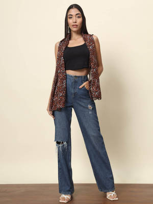 Buy Trend Arrest Rust Leopard Print Scarf Online