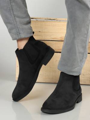 Carlton London Black Solid Chelsea Boots - Image 1