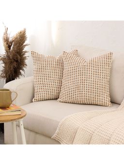 House This - Girnar Cushion Cover Set Brown (16 x 16 inches)