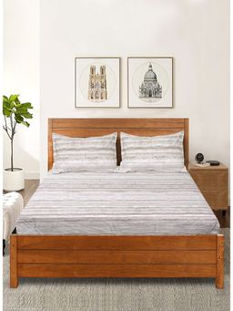 Saral Home - Rive Soft Soft Bed Sheet With 2 Pillow Cover-Brown (King)