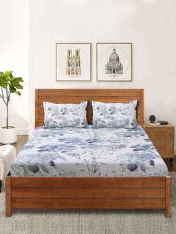 Saral Home - Ava Soft Soft Bed Sheet With 2 Pillow Cover-Blue (King)